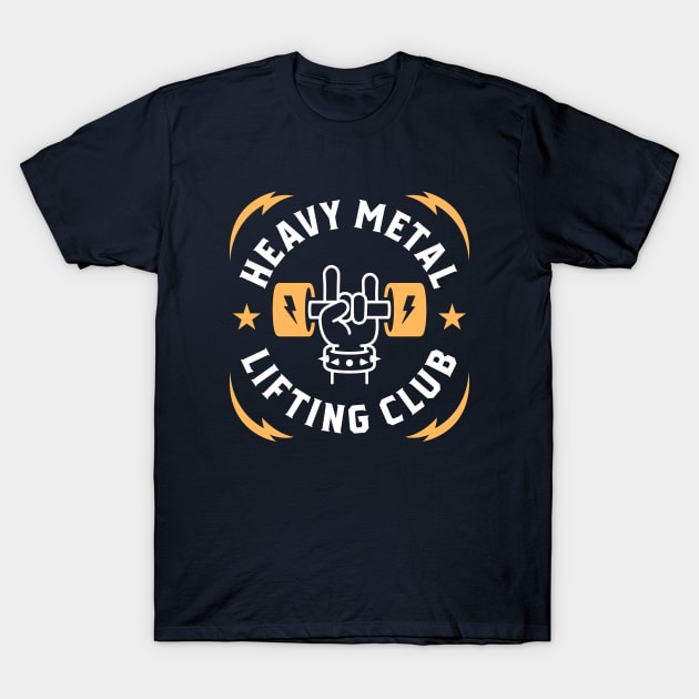 Heavy Metal Lifting Club (Yellow) T-Shirt by brogressproject